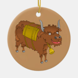 Cheerful cartoon yak keramisch ornament