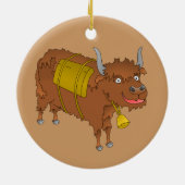 Cheerful cartoon yak keramisch ornament (Achterkant)