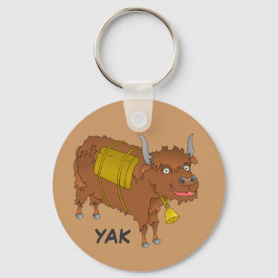 Cheerful cartoon yak sleutelhanger