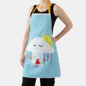 Cheerful Cat & Sunny Cloud Apron Schort (Insitu)