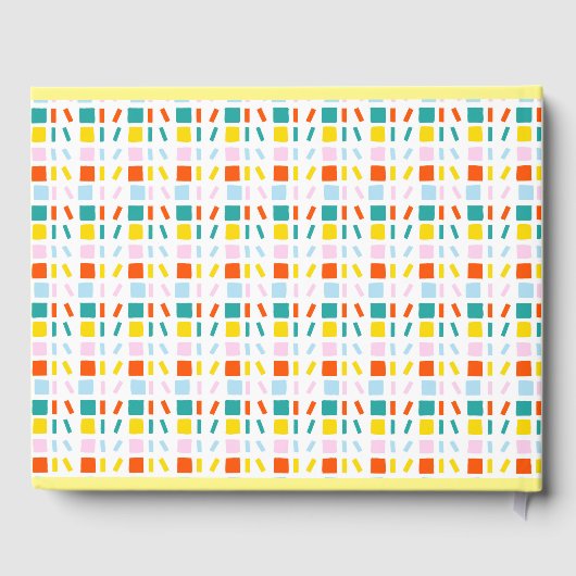 Cheerful Checks - Gepersonaliseerd kaartboek Gastenboek (Achterkant)