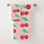 Cheerful Cherries Fruity Pink Bad Handdoek (Insitu)