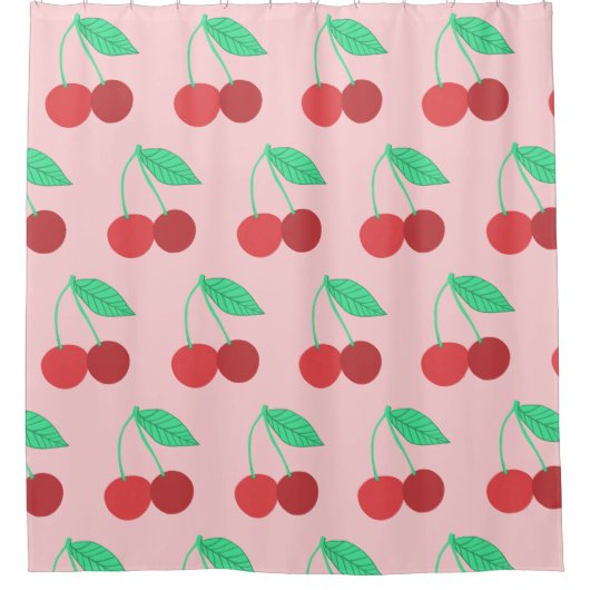 Cheerful Cherries Fruity Pink Douchegordijn (Voorkant)