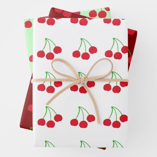 Cheerful Cherries Wrapping Paper (In situ)