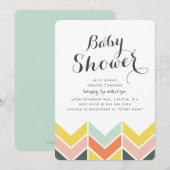 Cheerful Chevron Baby shower Invite Kaart (Voorkant / Achterkant)