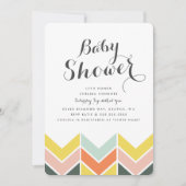 Cheerful Chevron Baby shower Invite Kaart (Voorkant)