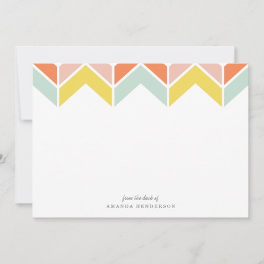 Cheerful Chevron Stationery Notitiekaartje (Voorkant)