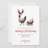 Cheerful Chickens Quirky Christmas Greeting Card Feestdagenkaart (Voorkant)