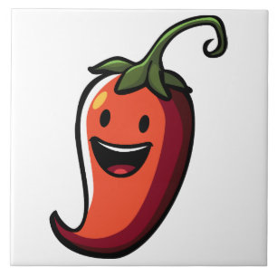 Cheerful Chili Pepper Tegeltje