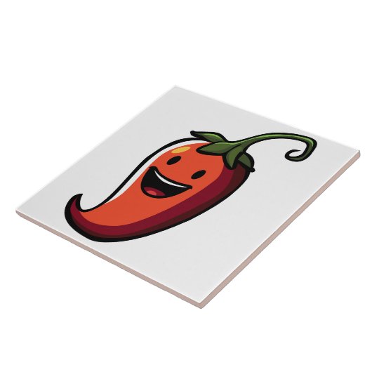 Cheerful Chili Pepper Tegeltje (Zijkant)