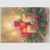 Cheerful Christmas candle rice paper vintage charm Tissuepapier (Voorkant)
