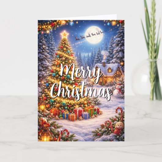 Cheerful Christmas card with custom message Feestdagen Kaart (Voorkant)