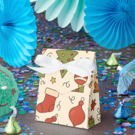 Cheerful Christmas Doodle Pattern Bedankdoosjes