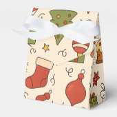 Cheerful Christmas Doodle Pattern Bedankdoosjes (Voorkant Zijde)