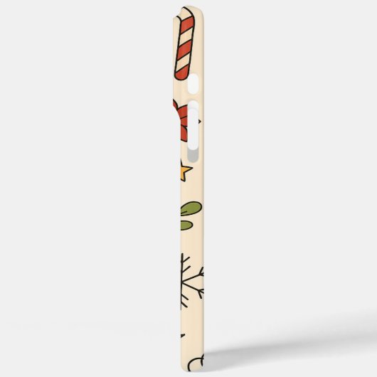 Cheerful Christmas Doodle Pattern Case-Mate iPhone Case (Achterkant / Links)