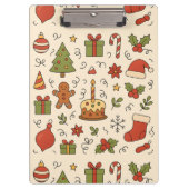 Cheerful Christmas Doodle Pattern Klembord (Voorkant)