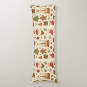 Cheerful Christmas Doodle Pattern Lichaamskussen (Voorkant Verticaal)