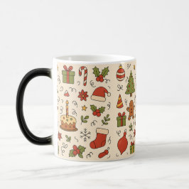 Cheerful Christmas Doodle Pattern Magische Mok