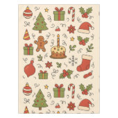 Cheerful Christmas Doodle Pattern Tafelkleed (Voorkant)