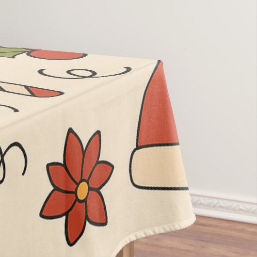 Cheerful Christmas Doodle Pattern Tafelkleed (Voorbeeld)