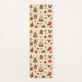 Cheerful Christmas Doodle Pattern Yogamat (Voorkant)