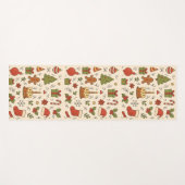Cheerful Christmas Doodle Pattern Yogamat (Voorkant (horizontaal))