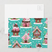 Cheerful Christmas gingerbread house Feestdagenkaart (Voorkant / Achterkant)