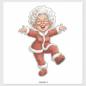 Cheerful Christmas Grandma Holiday Celebrations Sticker (Vel)