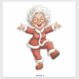 Cheerful Christmas Grandma Holiday Celebrations Sticker