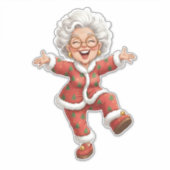 Cheerful Christmas Grandma Holiday Celebrations Sticker (Voorkant)