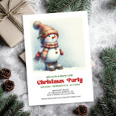 Cheerful Christmas snowman invite kids editable Kaart