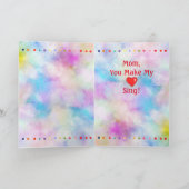 Cheerful Colorful Folk Birds Tie Dye Moederdag Kaart (Binnen)