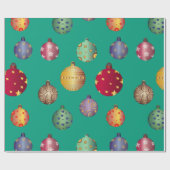 Cheerful Colorful Kerstversieringen Cadeaupapier (Vlak)