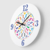 Cheerful Colorful Mandala Design Grote Klok (Hoek)