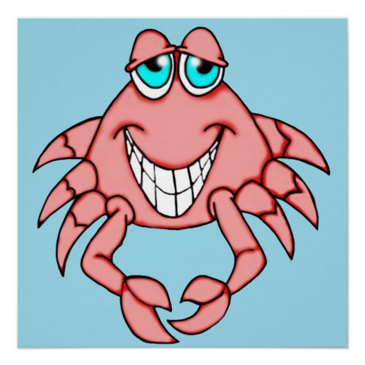Cheerful Crab Poster (Voorkant)