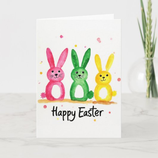 Cheerful Creature Watercolor Card Kaart (Voorkant)