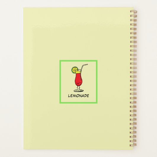 Cheerful Cute Modern Fresh Coctail Trendy Script Planner (Achterkant)