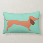 Cheerful Dachshund Kussen<br><div class="desc">Decoratieve kussen met een dachshund. Perfect als een cadeau voor huisverwarming of om een hoek van je eigen huis op te helderen. © Mood 4 Cute</div>