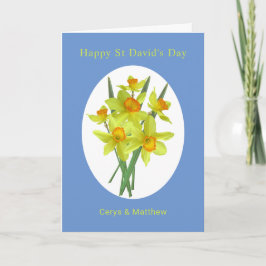 Cheerful Daffodils St David's Day Personalized Kaart
