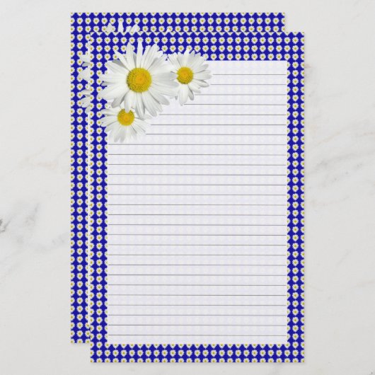 Cheerful Daisy Lined Personal Briefpapier (Voorkant / Achterkant)