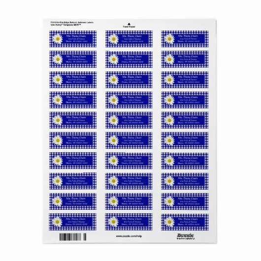 Cheerful Daisy Return Address Label (Full Sheet)