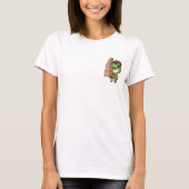 Cheerful Delivery Frog Balancing a Towering Stack T-shirt (Voorkant)