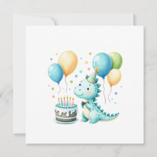 Cheerful Dinosaur Birthday Card Feestdagenkaart