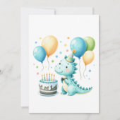 Cheerful Dinosaur Birthday Card Feestdagenkaart (Voorkant)
