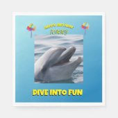 Cheerful Dolphin Birthday Servet (Voorkant)