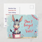 Cheerful Donkey Vote Reminder Briefkaart (Voorkant / Achterkant)