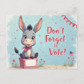 Cheerful Donkey Vote Reminder Briefkaart (Voorkant)