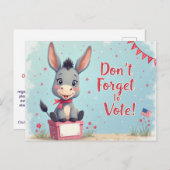 Cheerful Donkey Vote Reminder Briefkaart (Voorkant / Achterkant)
