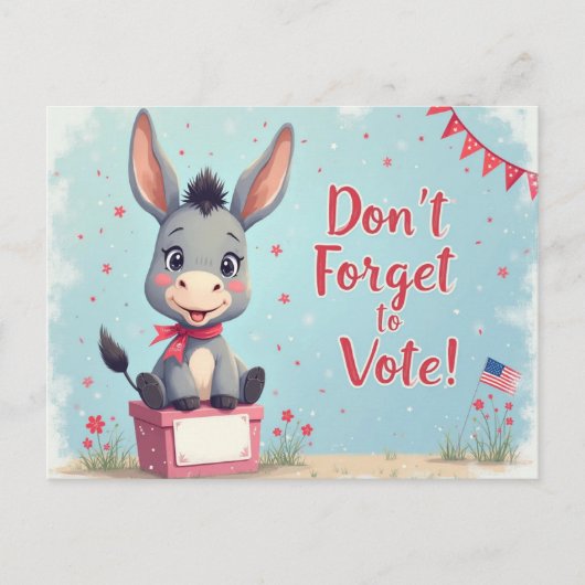 Cheerful Donkey Vote Reminder Briefkaart (Voorkant)
