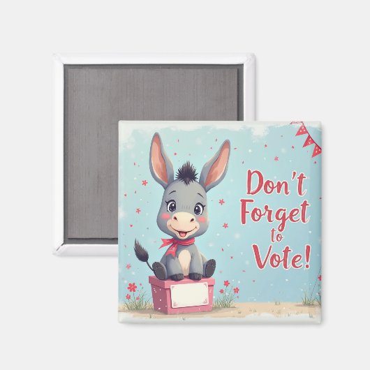 Cheerful Donkey Vote Reminder Magneet (Voorkant / Achterkant)